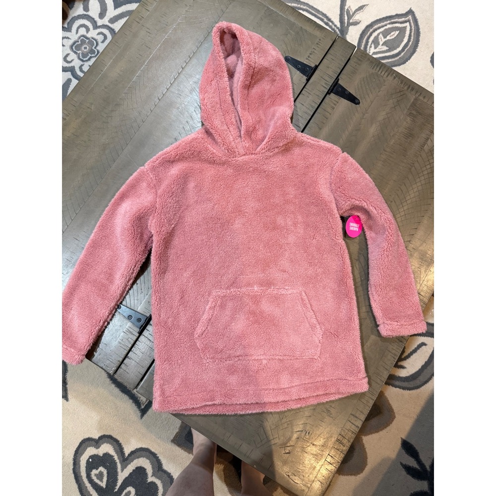 The Childrens Place Girls Flora Pink Snuggly Sherpa‎ Hoodie Size M 7/8 NWT